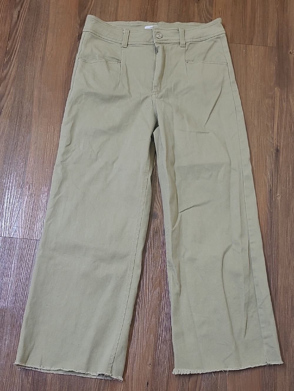 Forever 21‎ Olive-Tan High-Rise Wide Leg Pants